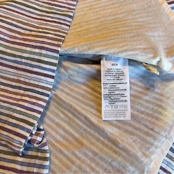 Madewell Striped Crewneck Button-Front Tiered Mini Dress - Picture 6 of 7